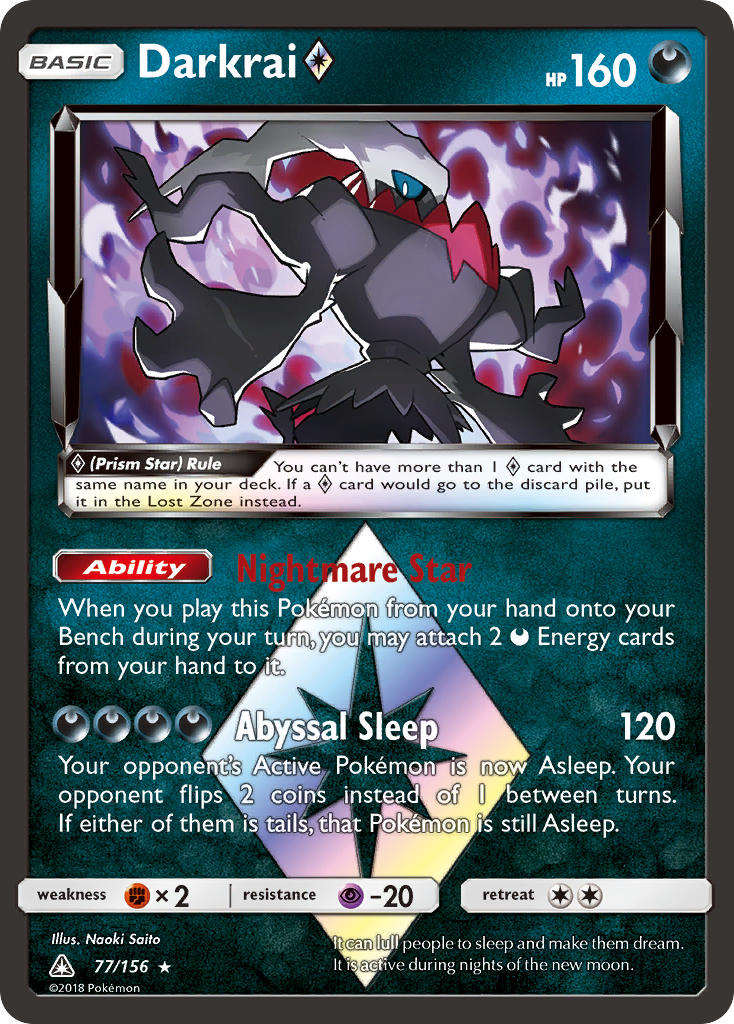 Darkrai (77/156) (Prism Star) [Sun & Moon: Ultra Prism] | Chromatic Games