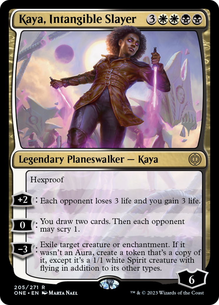 Kaya, Intangible Slayer (Promo Pack) [Phyrexia: All Will Be One Promos] | Chromatic Games