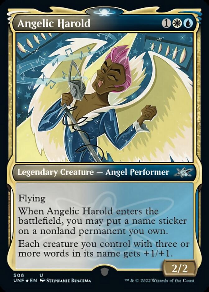 Angelic Harold (Showcase) (Galaxy Foil) [Unfinity] | Chromatic Games