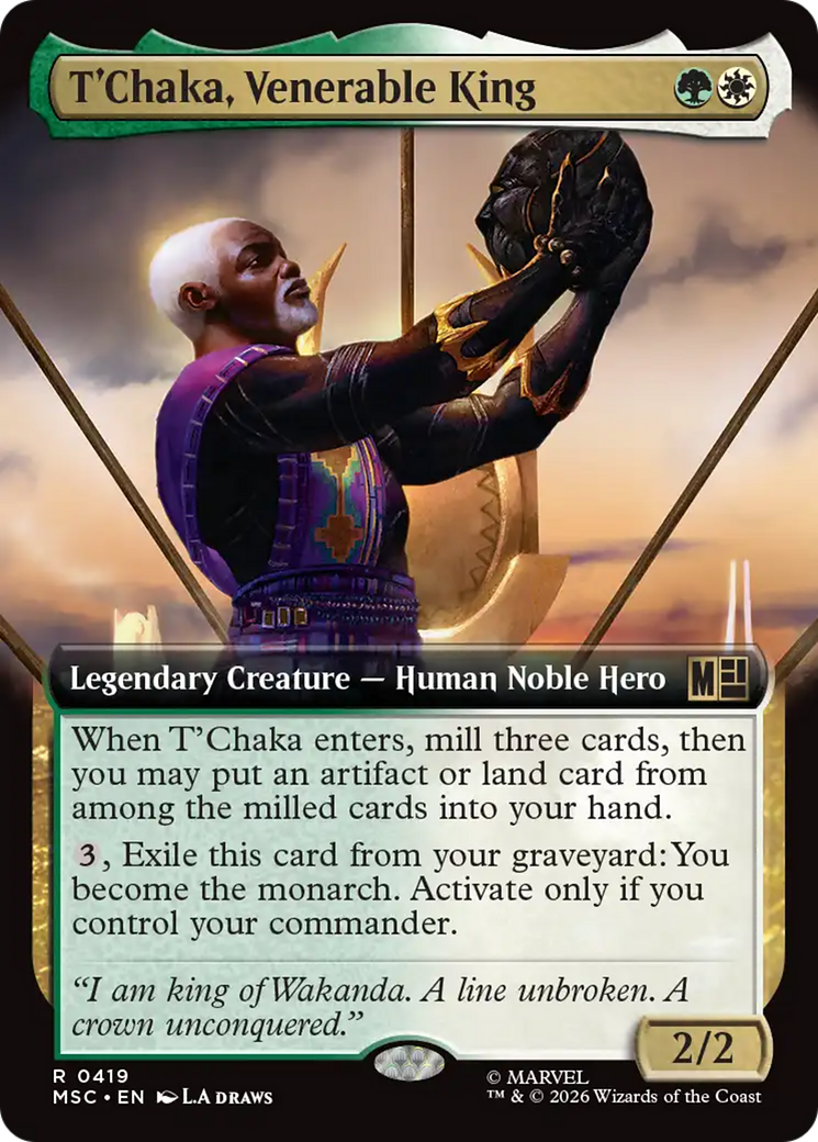T'Chaka, Venerable King (Extended Art) [Marvel Super Heroes Commander] | Chromatic Games