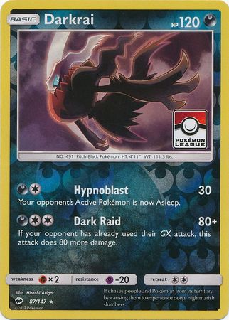 Darkrai (87/147) (League Promo) [Sun & Moon: Burning Shadows] | Chromatic Games