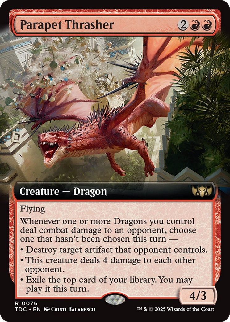 Parapet Thrasher (Extended Art) [Tarkir: Dragonstorm Commander] | Chromatic Games