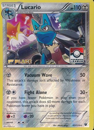 Lucario (63/124) (League Promo 1st Place) [XY: Fates Collide] | Chromatic Games