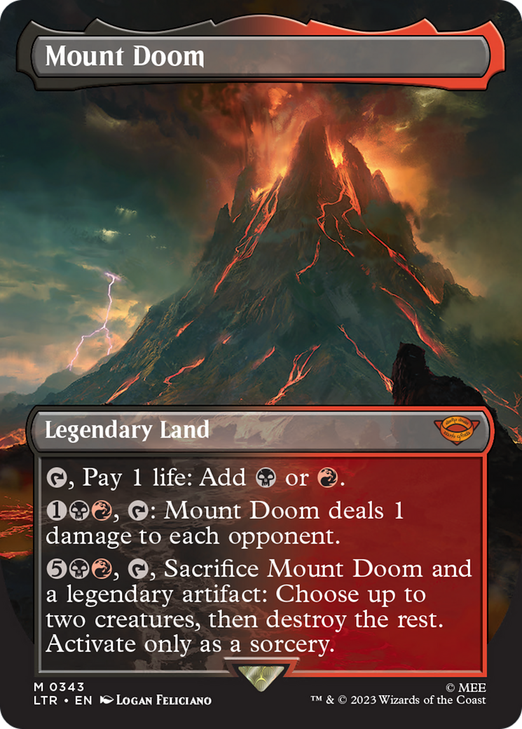 Mount Doom (Borderless Alternate Art) [The Lord of the Rings: Tales of Middle-Earth] | Chromatic Games