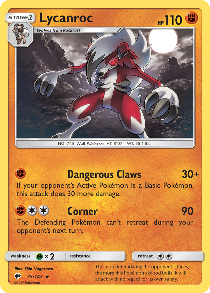 Lycanroc (75/147) [Sun & Moon: Burning Shadows] | Chromatic Games