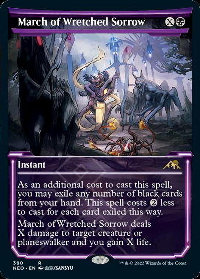 March of Wretched Sorrow (Showcase Soft Glow) [Kamigawa: Neon Dynasty] | Chromatic Games