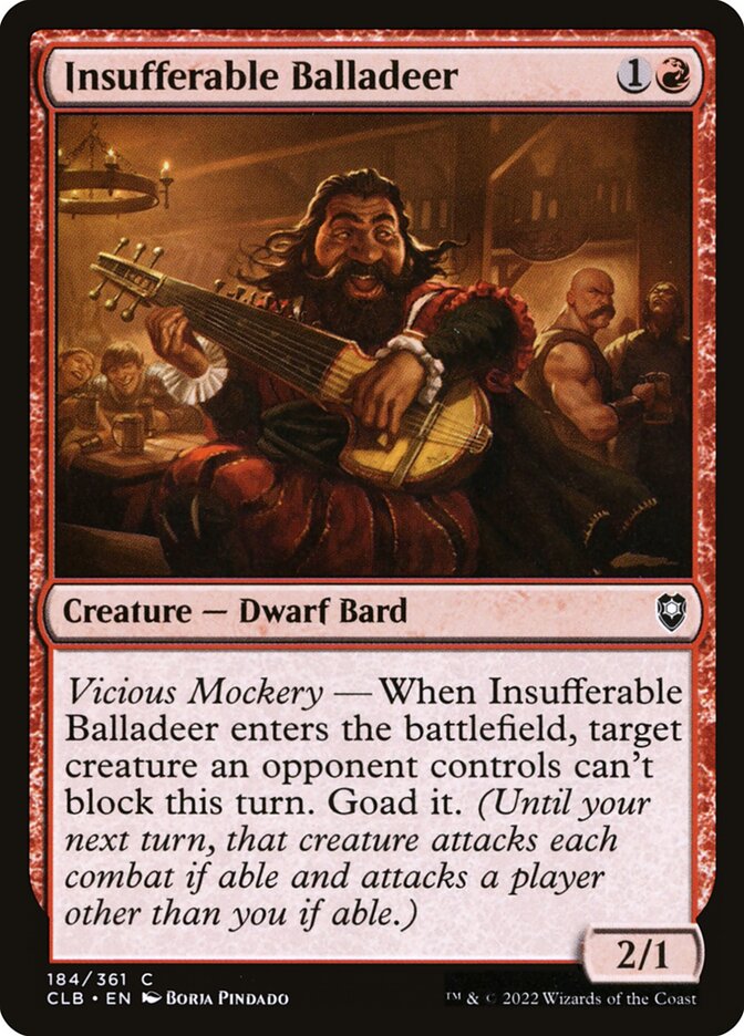 Insufferable Balladeer 184 (Commander Legends: Battle for Baldur's Gate)  | Chromatic Games