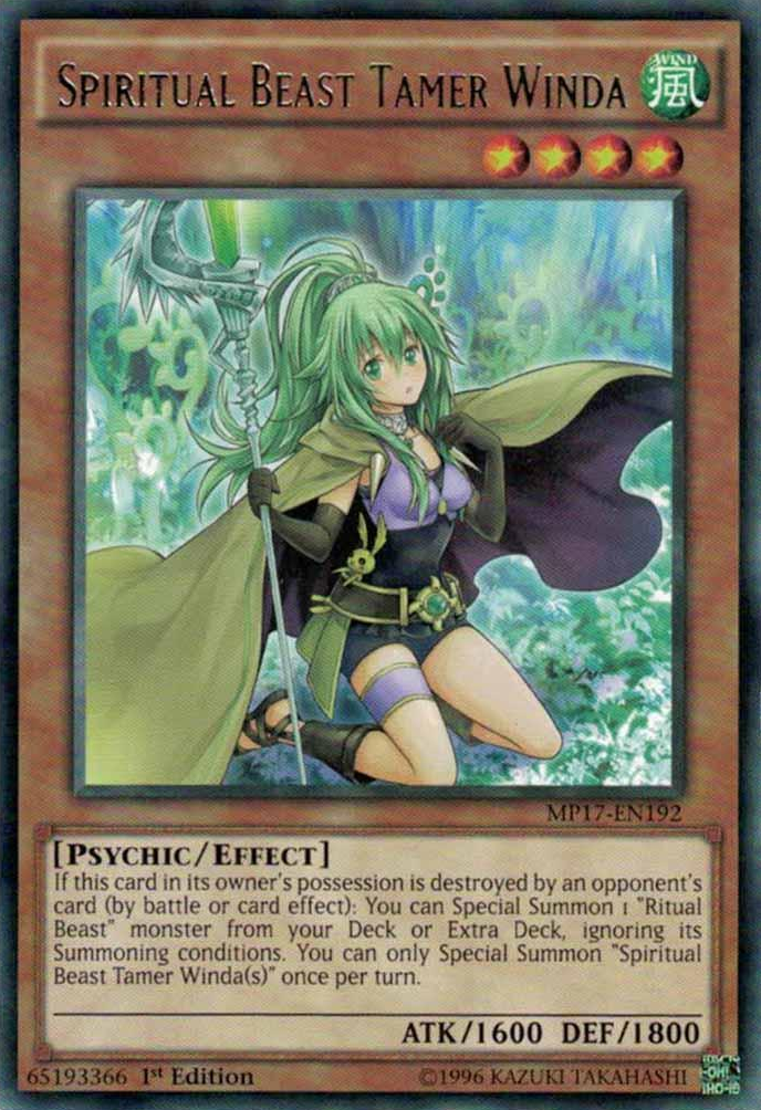 Spiritual Beast Tamer Winda [MP17-EN192] Rare | Chromatic Games