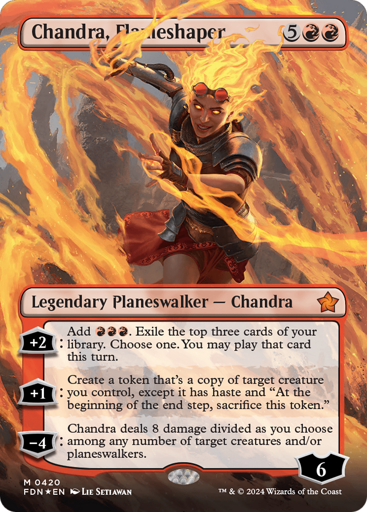 Chandra, Flameshaper (Borderless) (Mana Foil) [Foundations] | Chromatic Games