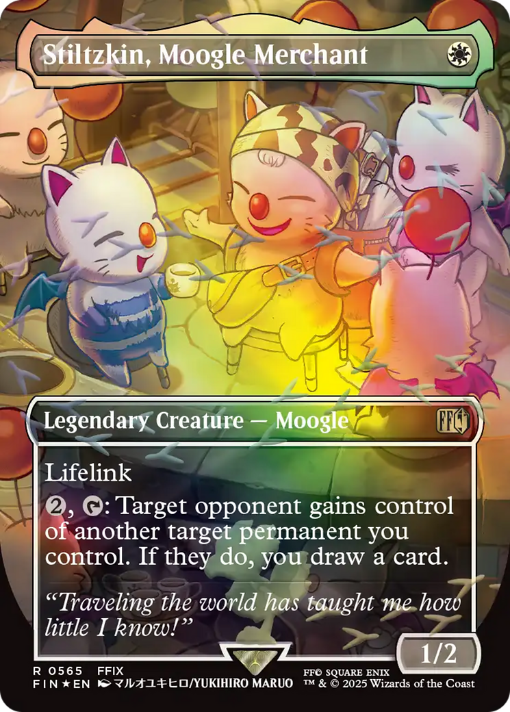 Stiltzkin, Moogle Merchant (Borderless) (Chocobo Track Foil) [FINAL FANTASY] | Chromatic Games
