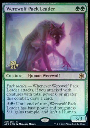 Werewolf Pack Leader [Dungeons & Dragons: Adventures in the Forgotten Realms Prerelease Promos] | Chromatic Games