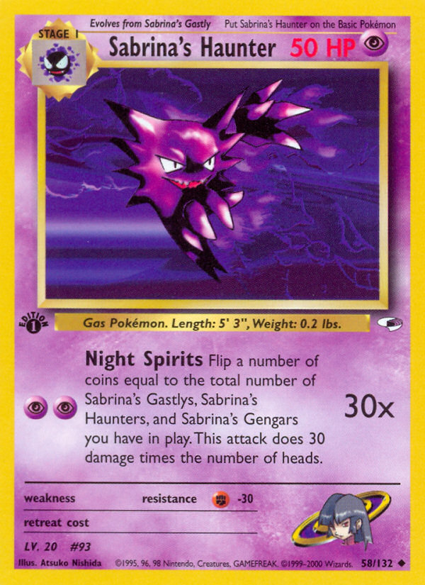 Sabrina's Haunter (58/132) [Gym Heroes 1st Edition] | Chromatic Games