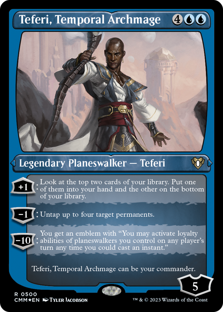 Teferi, Temporal Archmage (Foil Etched) [Commander Masters] | Chromatic Games