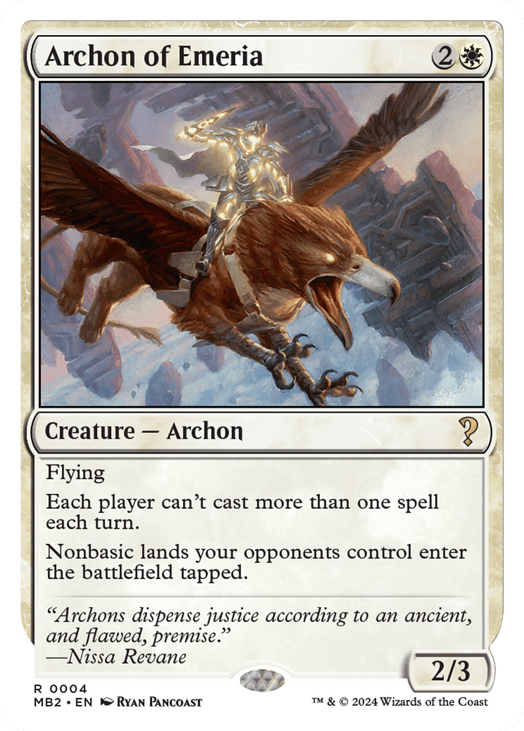 Archon of Emeria (White Border) [Mystery Booster 2] | Chromatic Games