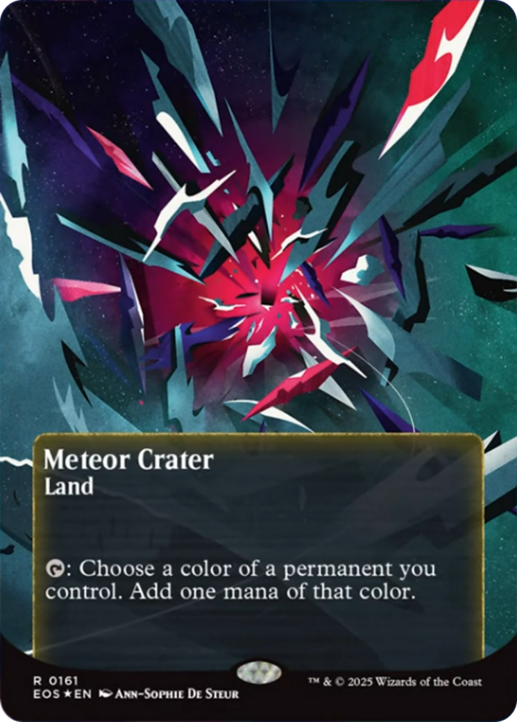 Meteor Crater (0161) (Borderless) (Galaxy Foil) [Edge of Eternities: Stellar Sights] | Chromatic Games