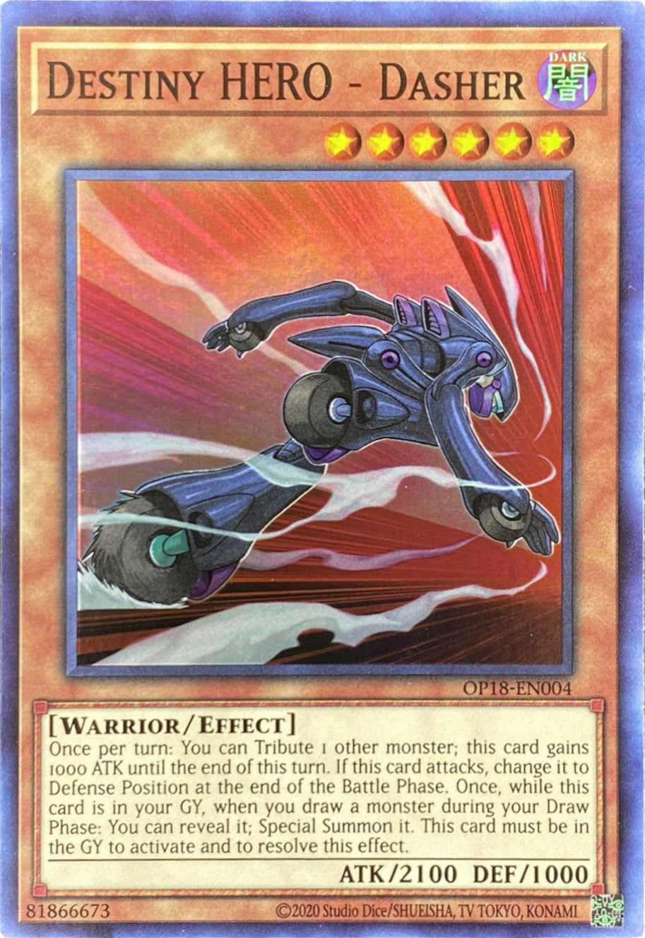 Destiny HERO - Dasher [OP18-EN004] Super Rare | Chromatic Games