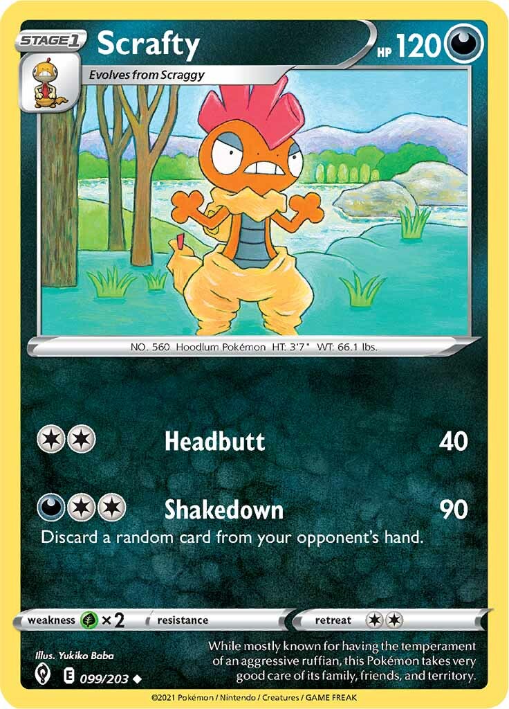 Scrafty (099/203) [Sword & Shield: Evolving Skies] | Chromatic Games