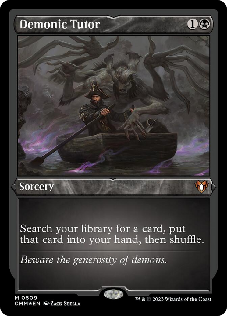 Demonic Tutor (Foil Etched) [Commander Masters] | Chromatic Games