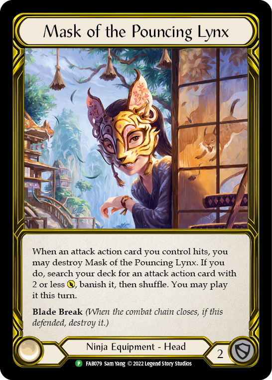 Mask of the Pouncing Lynx (Golden) [FAB079] (Promo)  Cold Foil | Chromatic Games