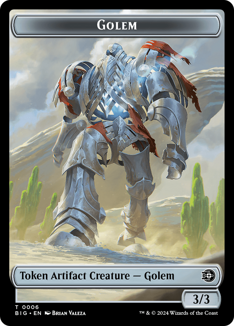 Golem // Plot Double-Sided Token [Outlaws of Thunder Junction: The Big Score Tokens] | Chromatic Games