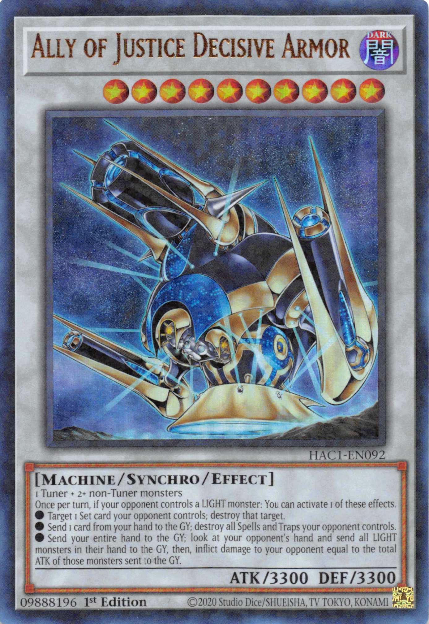 Ally of Justice Decisive Armor (Duel Terminal) [HAC1-EN092] Parallel Rare | Chromatic Games