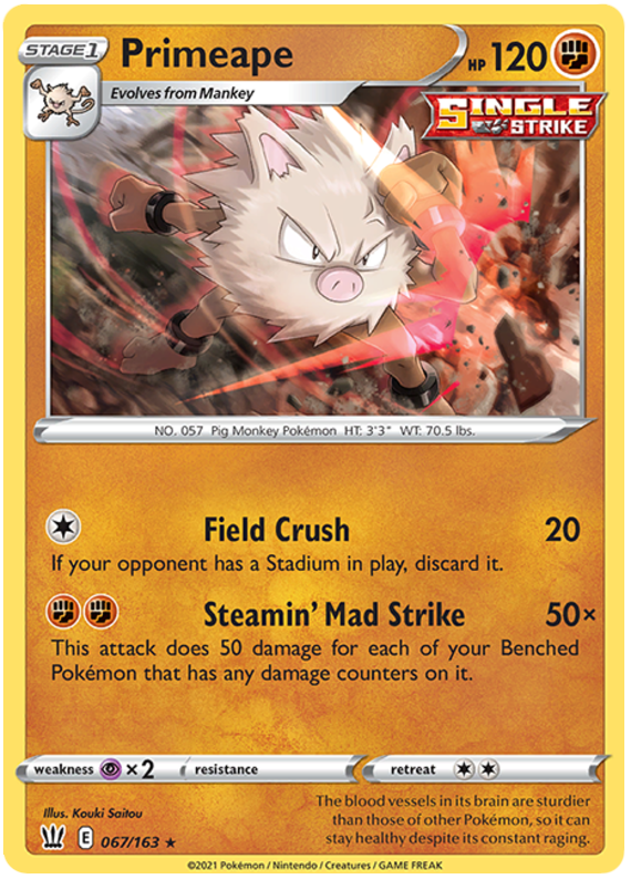 Primeape (067/163) [Sword & Shield: Battle Styles] | Chromatic Games