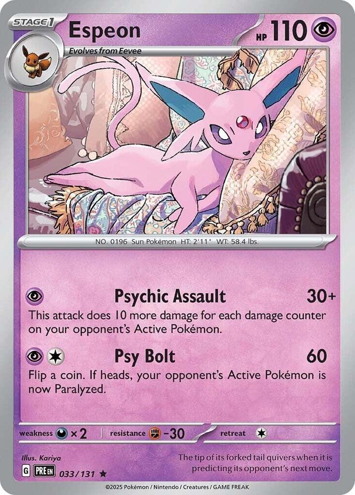 Espeon (033/131) [Scarlet & Violet: Prismatic Evolutions] | Chromatic Games