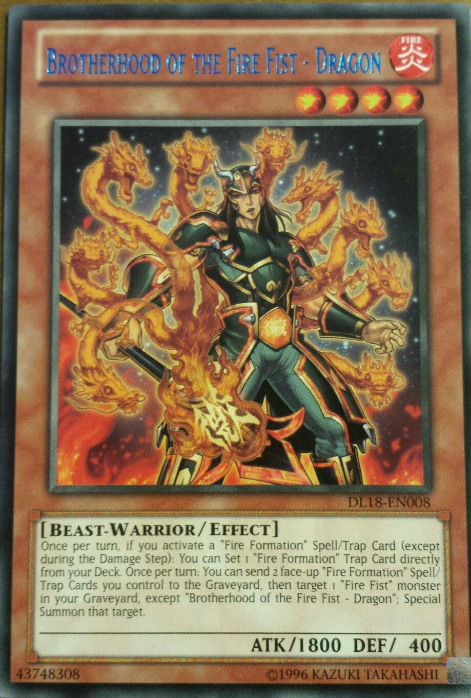 Brotherhood of the Fire Fist - Dragon (Blue) [DL18-EN008] Rare | Chromatic Games
