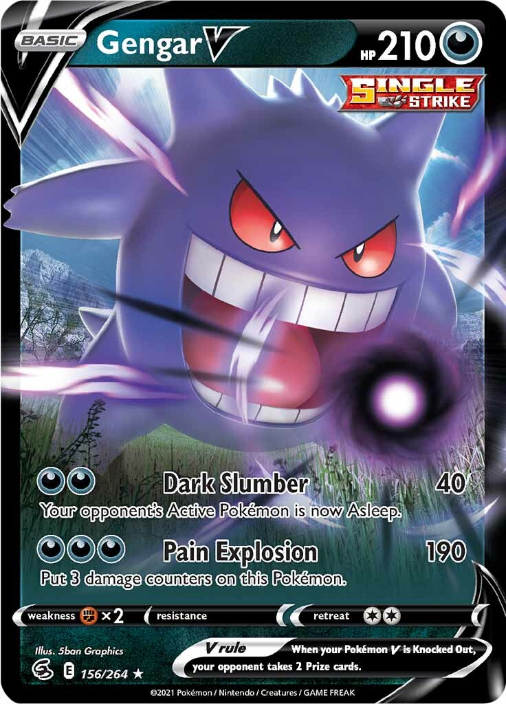 Gengar V (156/264) [Sword & Shield: Fusion Strike] | Chromatic Games