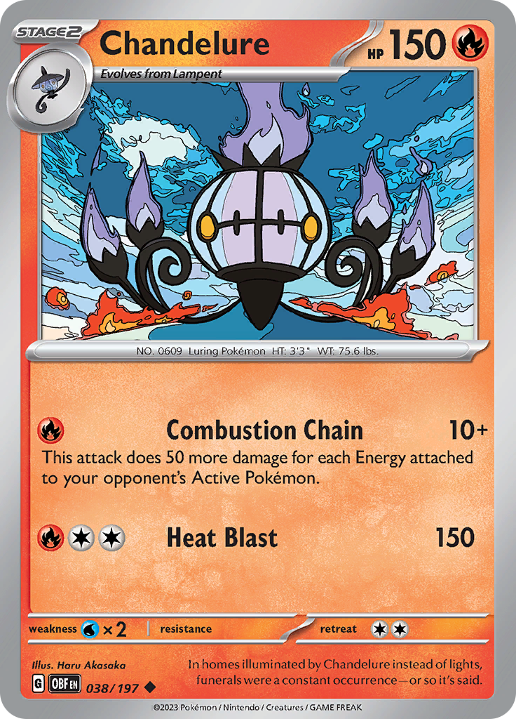 Chandelure (038/197) [Scarlet & Violet: Obsidian Flames] | Chromatic Games