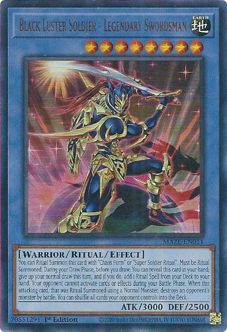 Black Luster Soldier - Legendary Swordsman [MAZE-EN011] Ultra Rare | Chromatic Games