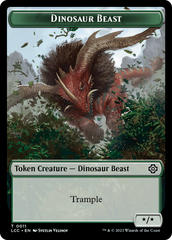 Dinosaur Beast // Dinosaur Double-Sided Token [The Lost Caverns of Ixalan Commander Tokens] | Chromatic Games