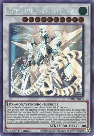 Crystal Clear Wing Synchro Dragon [LED8-EN005] Ghost Rare | Chromatic Games