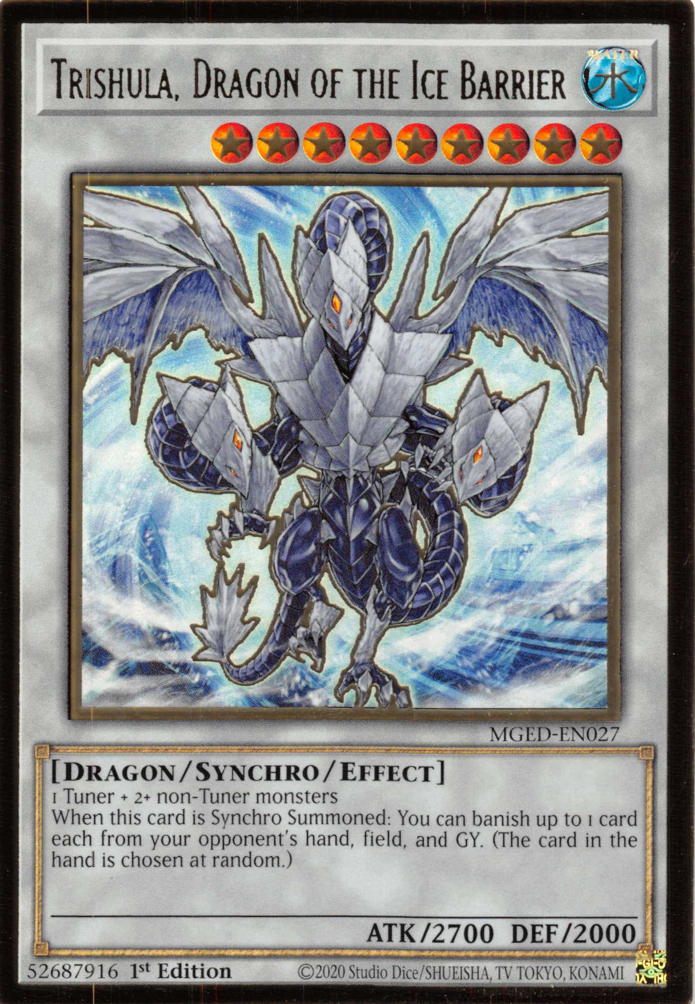 Trishula, Dragon of the Ice Barrier [MGED-EN027] Gold Rare | Chromatic Games