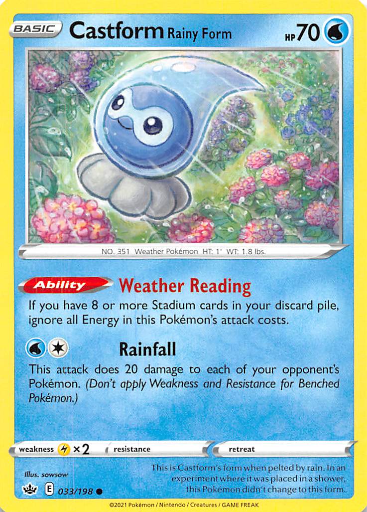 Castform Rainy Form (033/198) [Sword & Shield: Chilling Reign] | Chromatic Games