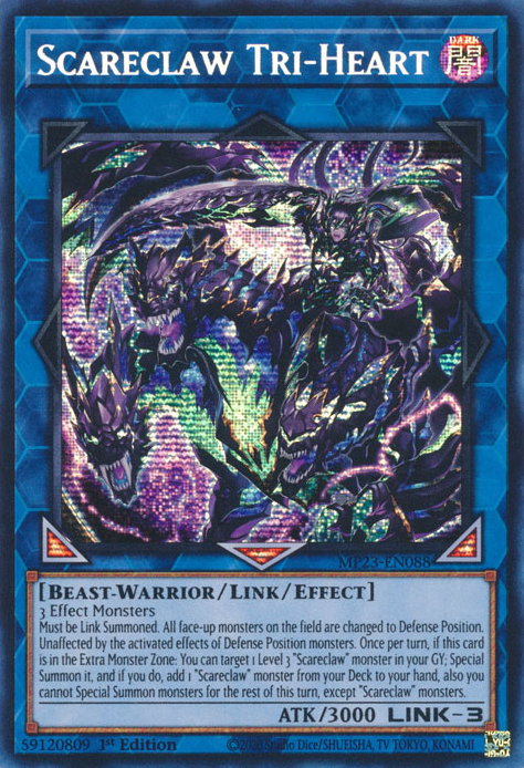 Scareclaw Tri-Heart [MP23-EN088] Prismatic Secret Rare | Chromatic Games