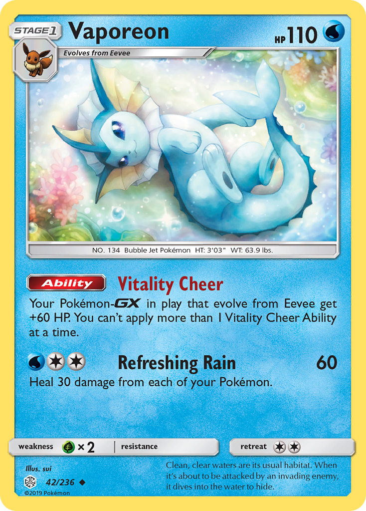 Vaporeon (42/236) [Sun & Moon: Cosmic Eclipse] | Chromatic Games