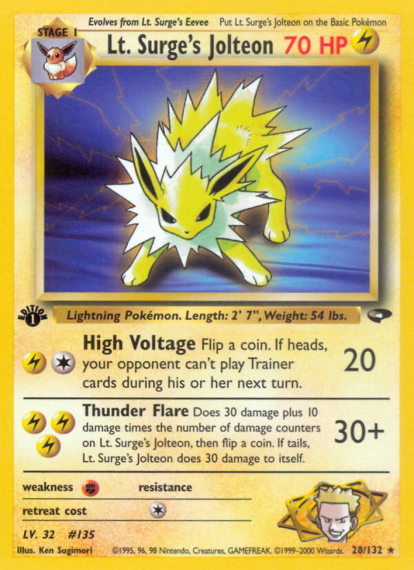 Lt. Surge's Jolteon (28/132) [Gym Challenge 1st Edition] | Chromatic Games