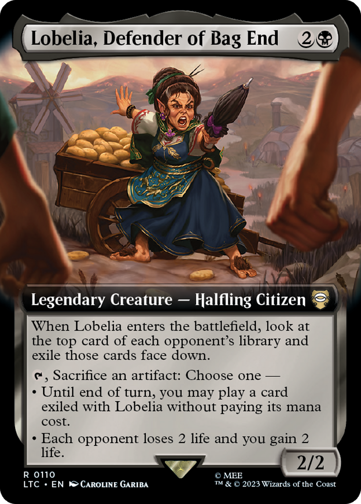 Lobelia, Defender of Bag End (Extended Art) [The Lord of the Rings: Tales of Middle-Earth Commander] | Chromatic Games