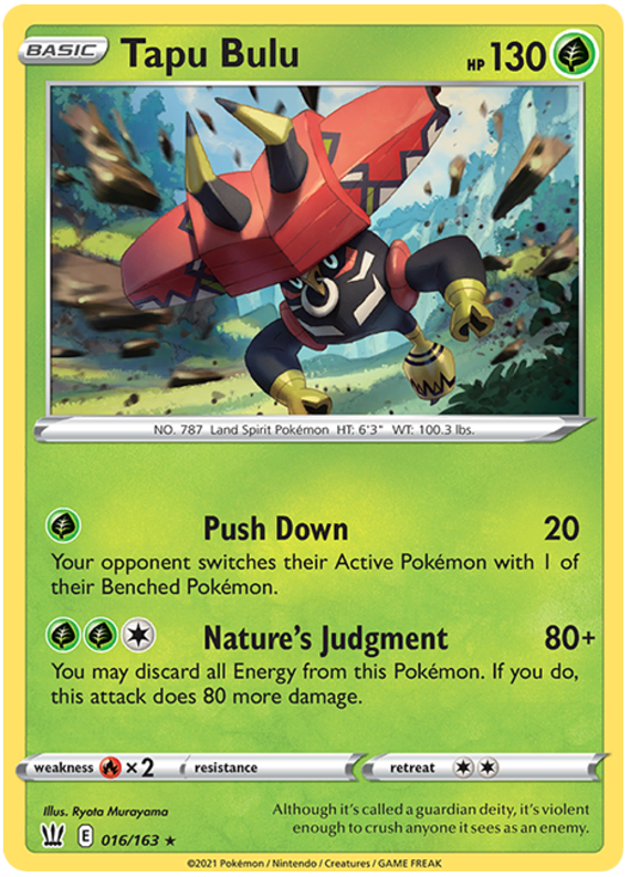 Tapu Bulu (016/163) (Theme Deck Exclusive) [Sword & Shield: Battle Styles] | Chromatic Games