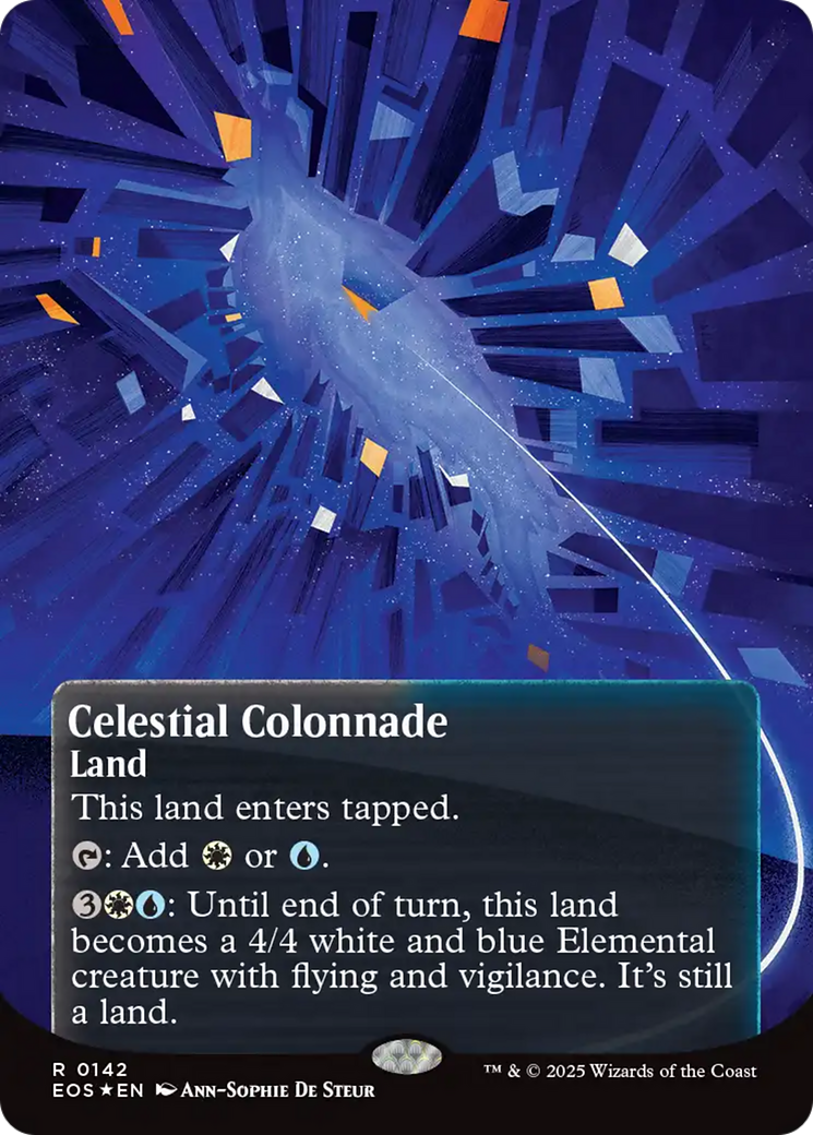 Celestial Colonnade (0142) (Borderless) (Galaxy Foil) [Edge of Eternities: Stellar Sights] | Chromatic Games