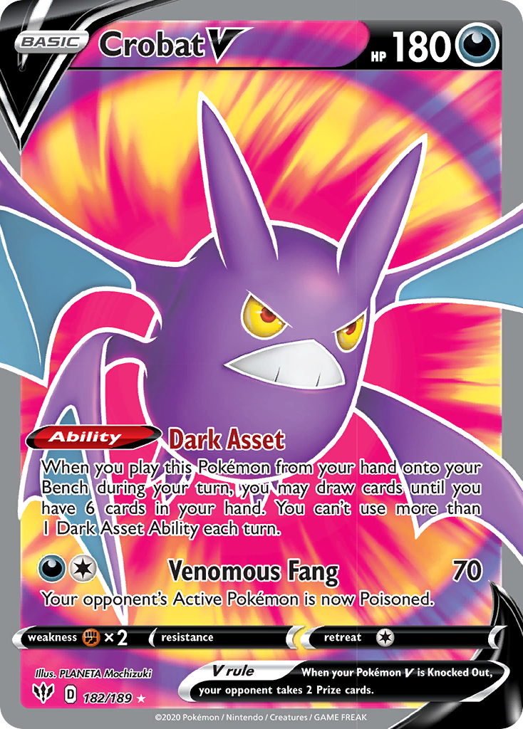 Crobat V (182/189) [Sword & Shield: Darkness Ablaze] | Chromatic Games