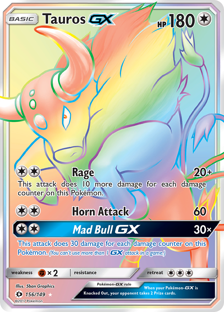 Tauros GX (156/149) [Sun & Moon: Base Set] | Chromatic Games