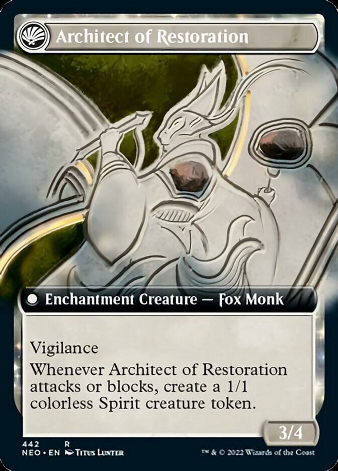 The Restoration of Eiganjo // Architect of Restoration (Extended Art) [Kamigawa: Neon Dynasty] | Chromatic Games