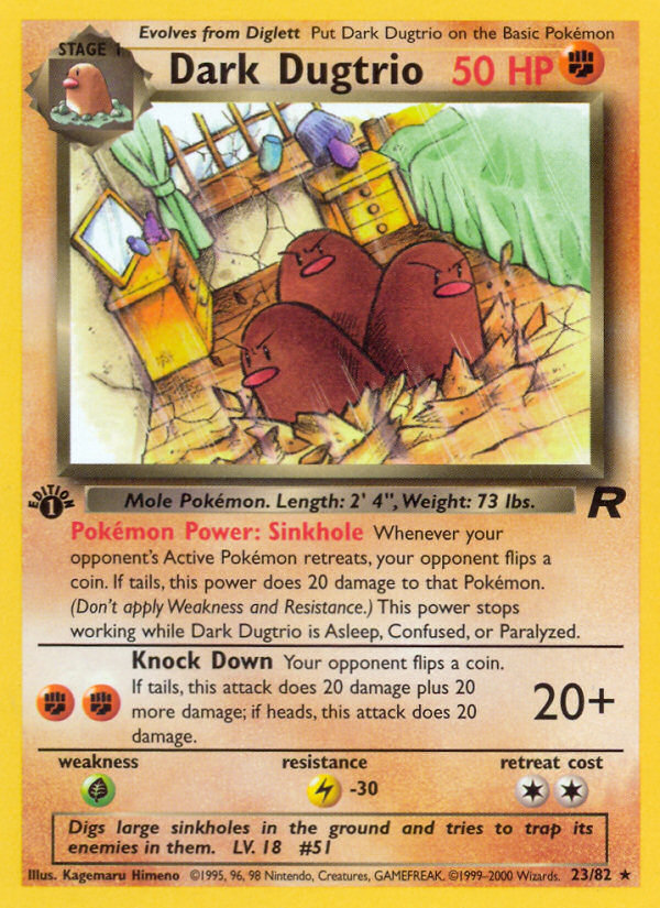 Dark Dugtrio (23/82) [Team Rocket 1st Edition] | Chromatic Games