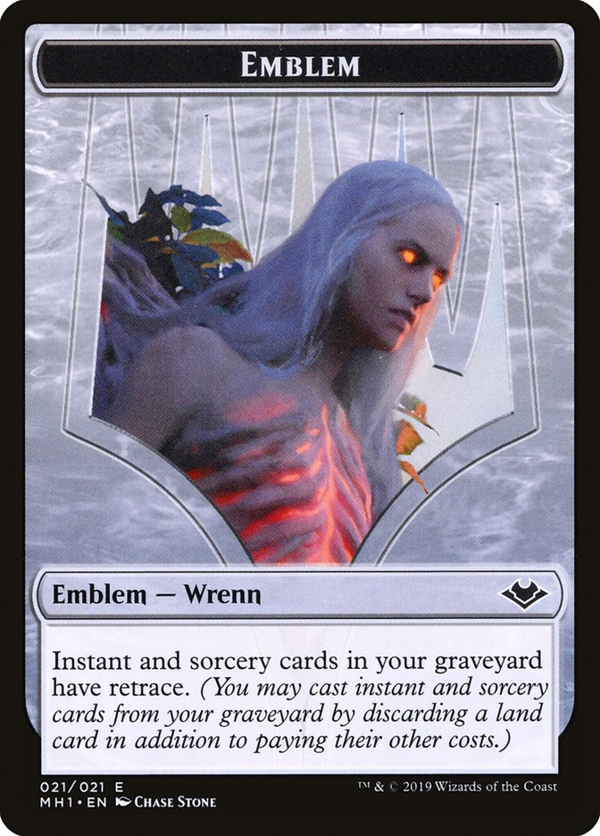 Zombie (007) // Wrenn and Six Emblem (021) Double-Sided Token [Modern Horizons Tokens] | Chromatic Games