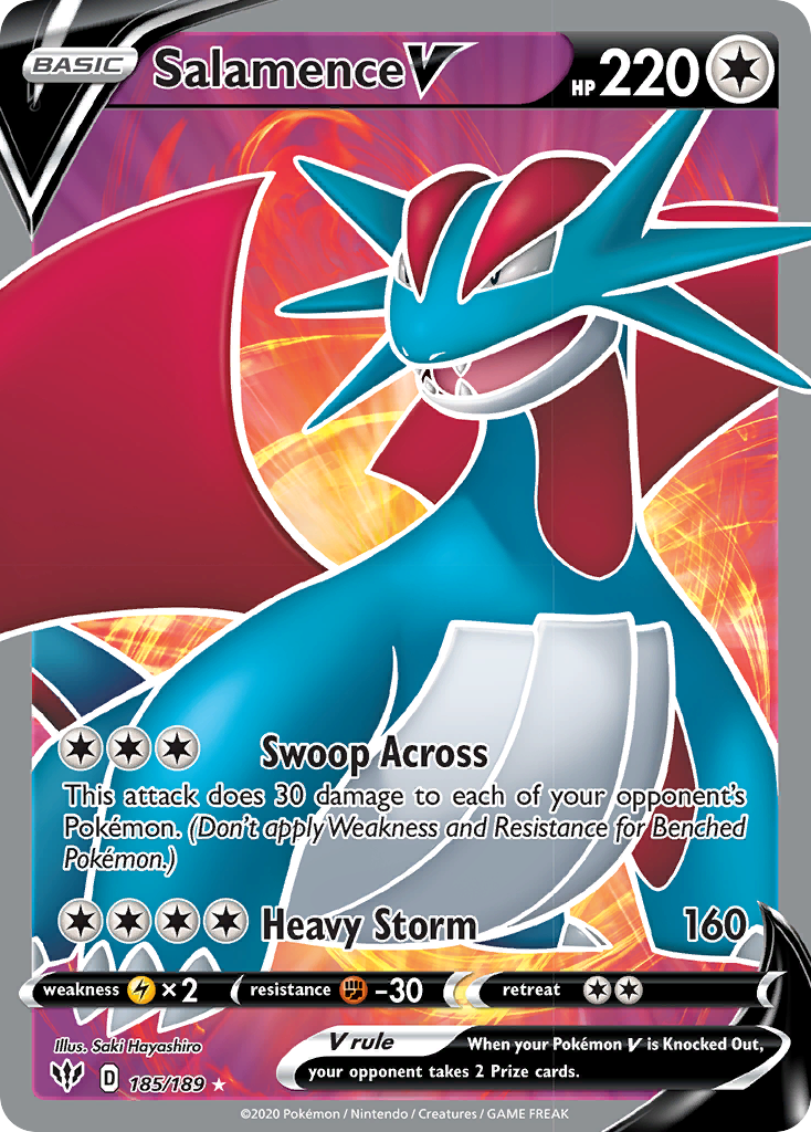 Salamence V (185/189) [Sword & Shield: Darkness Ablaze] | Chromatic Games