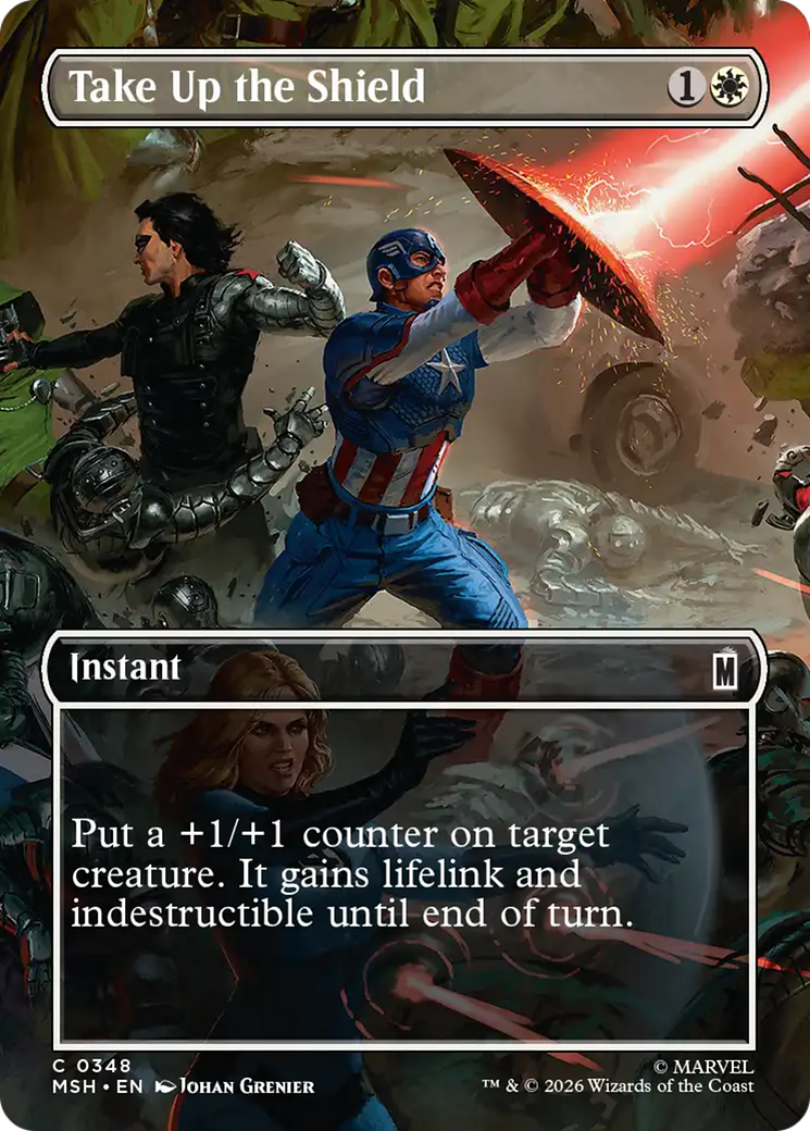 Take Up the Shield (Borderless) [Marvel Super Heroes] | Chromatic Games