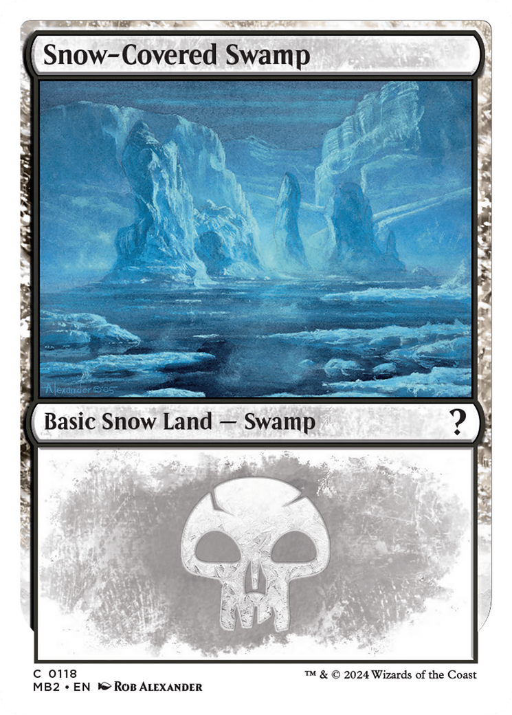 Snow-Covered Swamp (White Border) [Mystery Booster 2] | Chromatic Games