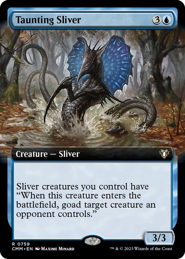 Taunting Sliver (Extended Art) [Commander Masters] | Chromatic Games